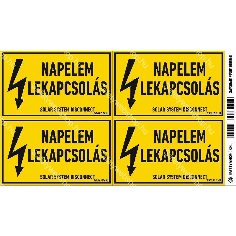 Napelem lekapcsolás matrica / tábla - Image 2