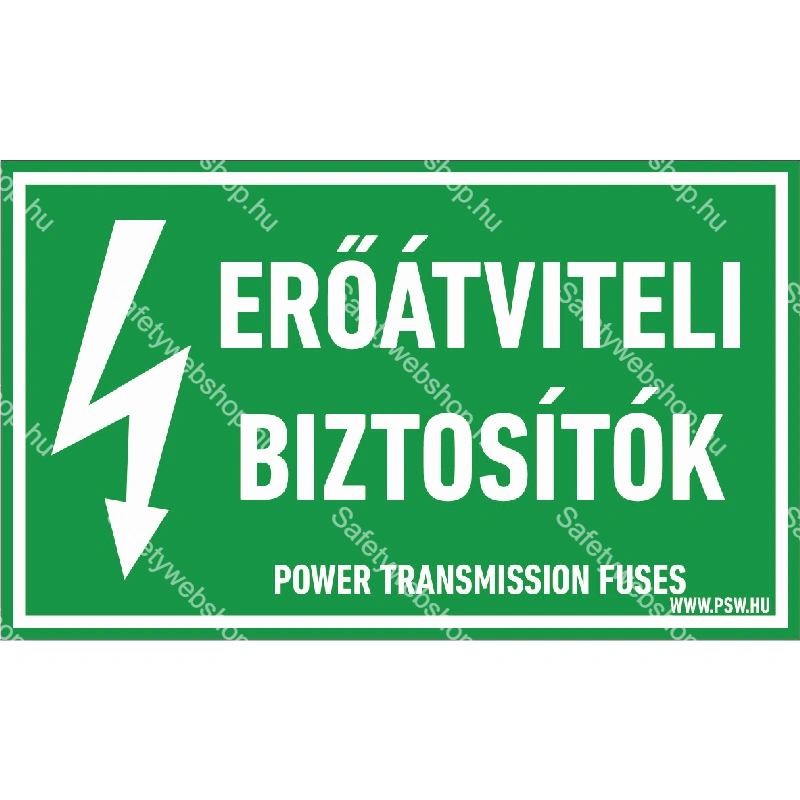 Erőátviteli biztosítók matrica / tábla