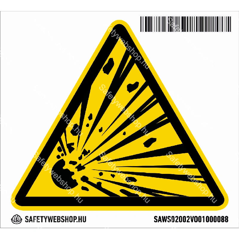 Robbanásveszélyes anyag! matrica (ISO 7010-W002 piktogram) - Image 4