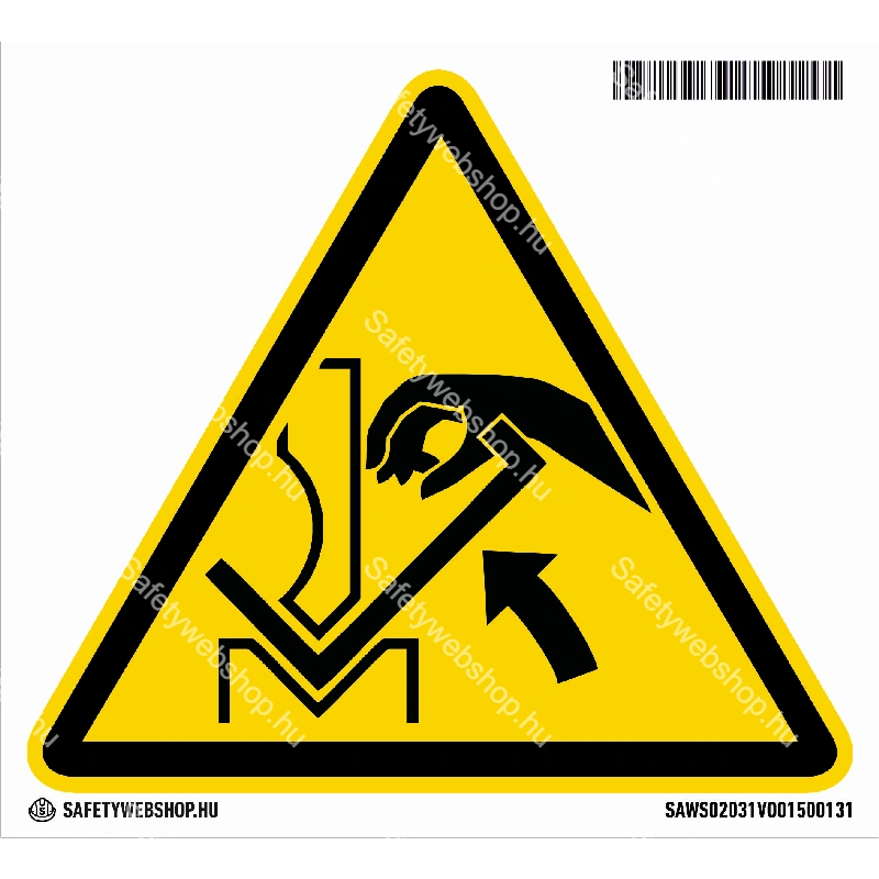 A kéz beszorulásának veszélye matrica (ISO 7010-W031 piktogram)