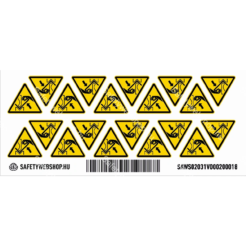 A kéz beszorulásának veszélye matrica (ISO 7010-W031 piktogram) - Image 2