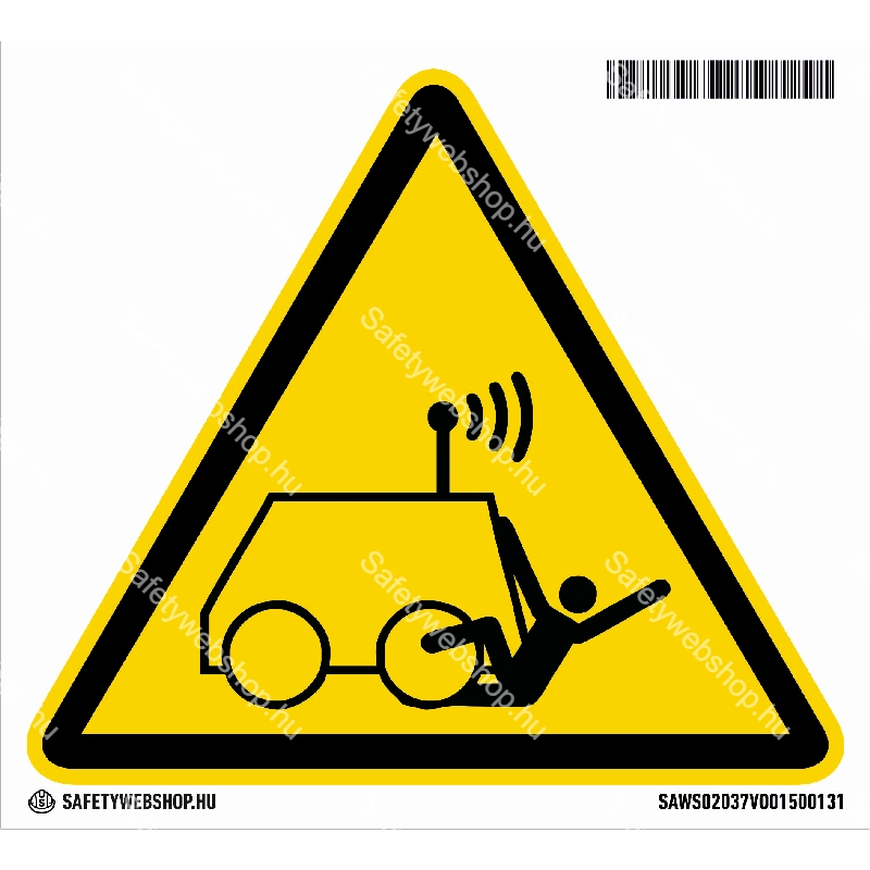 Távirányítású eszközök közlekedése matrica (ISO 7010-W037 piktogram)