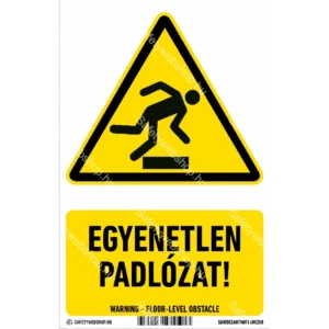 Egyenetlen padlózat! matrica / tábla (ISO 7010-W007 piktogram + felirat)